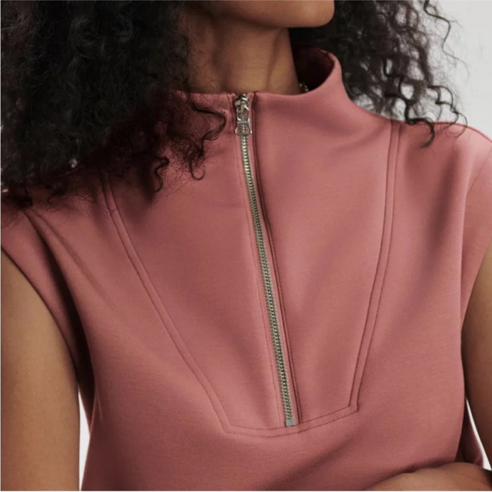 NWT Varley Magnolia 2.0 1/2 Zip Tank in Canyon Rose - Picture 5 of 8